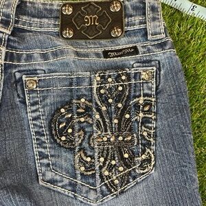 Miss Me Denim Jeans with Black Embellishments